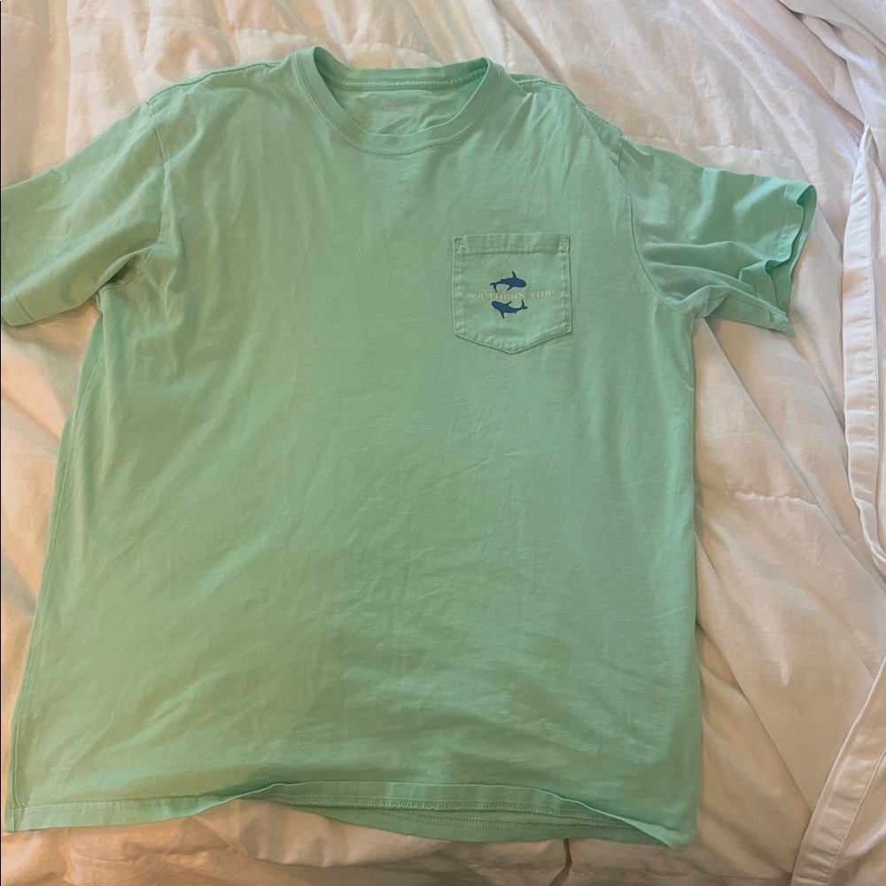 Southern Tide Aqua Tee with Shark Logo